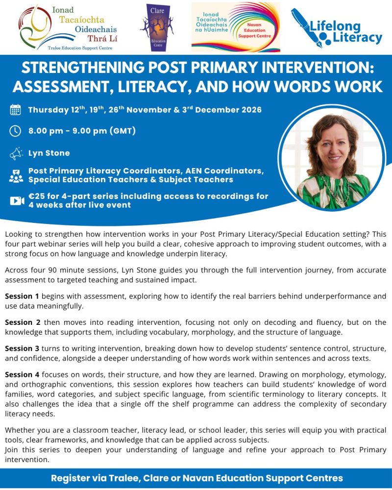 AUT26-16 Strengthening Post Primary Intervention: Assessment, Literacy, And How Words Work